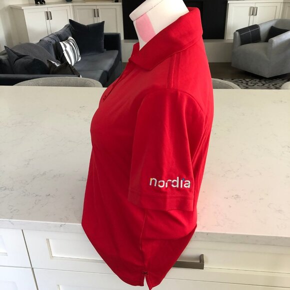 ONTOUR Athletic Short Sleeve 2 Button Pull On Poly Golf Polo Shirt Red Sz S NWOT - Picture 4 of 11